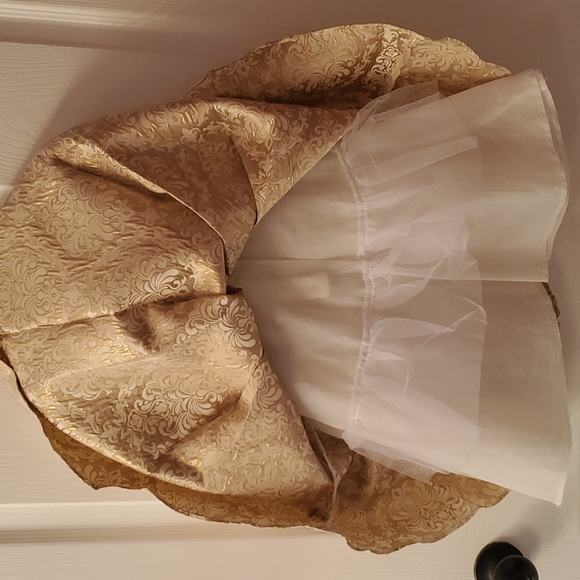 Kiki Kids Beautiful Cream & Gold Demask Dress - Picture 5 of 5